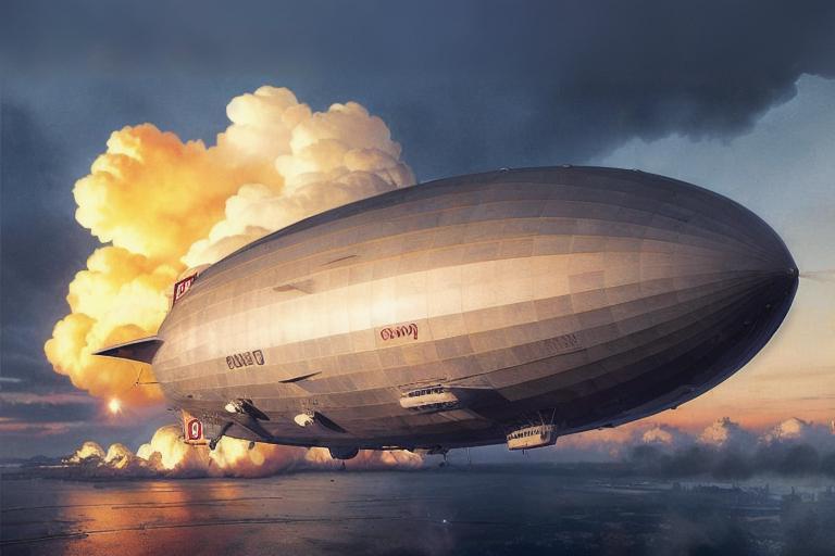 Hindenburg Zeppelin (Old Blue Grid - English)